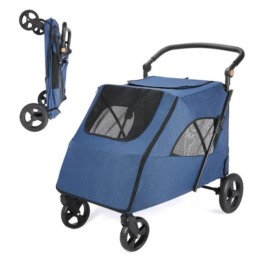 HavenTail Large Dog Stroller – 120 lbs Foldable Pet Jogger Wagon