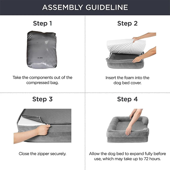 Extra Large Orthopedic Dog Sofa Bed (Washable) | HavenTail