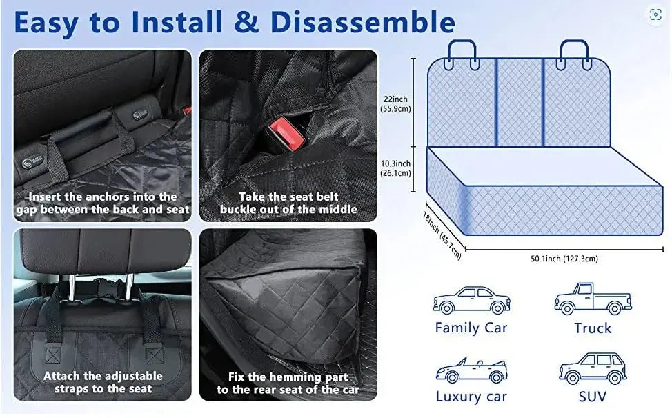 Oxford Cloth Dog Seat Cover & Support — All-Season Protector | HavenTail HavenTail